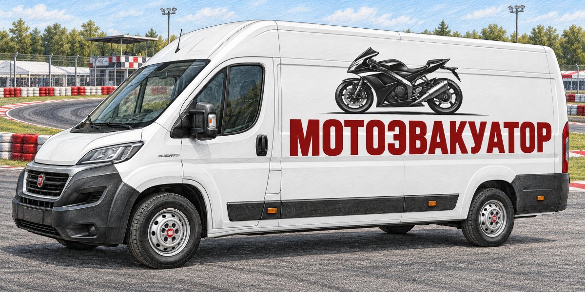 Мотоэвакуатор Fiat Ducato на картодроме